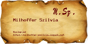 Milhoffer Szilvia névjegykártya