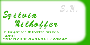 szilvia milhoffer business card